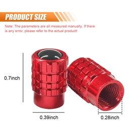 4PCS Car Tire Valve Stem Caps, Heavy Duty Leak-Proof Auto Tire Valve Caps with Rubber Seal, Aluminum Alloy Wheel Valve Stem Covers, Universal Car Accessories for Car Truck SUV Motorcycle Bike (Red)