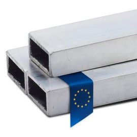Stahl-Shop24 - Aluminium rectangular tube, aluminium hollow profile, pressed construction tube, square tube for constructions, material EN AW-6060 T66 AlMgSi0.5, length: 500 mm, dimensions: 80 x 50 x