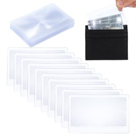 FNANJWQ 20Pcs Square Credit Card Magnifying Glasses, 3X Thin Pocket Fresnel Lens Handheld Card Lightweight Reusable Magnifiers for Seniors and Students Reading Researching
