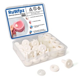 RuWfpz Joints for Crochet Animals, Doll Joints, 20 mm, 20 Sets Plastic Animal Joints, Teddy Joints, Joint Discs, White Safety Joints Amigurumi Joints for Arm Leg Neck