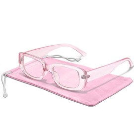 Miwasion Blue Light Blocking Glasses,Rectangle Fashion Retro Frame,Anti Glare UV Ray Computer/TV/Gaming/Phones Anti Eyestrain Glasses for Women Men(Pink)
