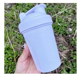 CHNLML Protein Shaker Bottle 400ML/16Oz w. Shaker Ball for Protein Shake, Shaker Bottle with Mixing Ball, Leak-Proof, BPA-Free, for Gym, Workout, Juice Mixer (White Lid/White Cup, 400ML/16Oz)