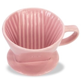 LHUKSGF Pour Over Ceramic - Coffee Dripper Ceramic Coffee Maker with 3 Holes Flat Bottom, Porcelain Slow Filter Cone for Travel, Camping, Office, Home, Coffee Maker Brew, Pink