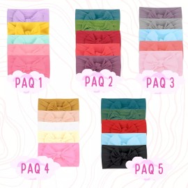 Veraly Set Diademas Niñas Bebes Turbante Moño Banda Elástica Moda