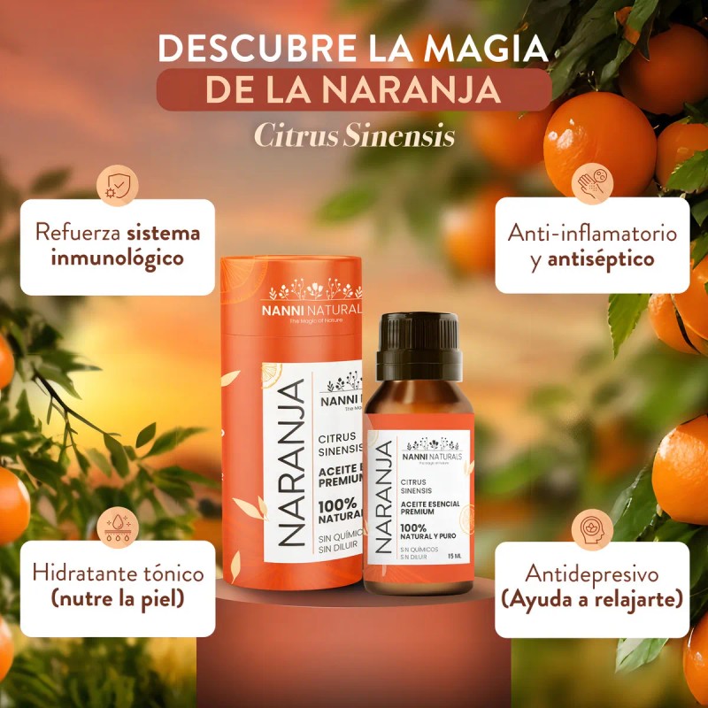 Aceite Esencial De Naranja Puro 15ml Para Difusor Y Aroma
