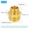 PATIKIL Brass Flare Coupling Fitting, 2 Pcs 1/2" Male NPT