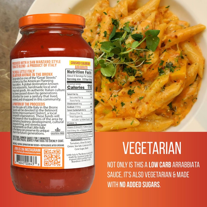 Little Italy in the Bronx Arrabbiata Sauce - Pasta Sauce,