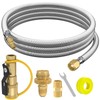 12FT RV Quick Connect Propane Hose with 1/4"Shutoff Valve, Propane