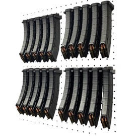 Hammy3DPrints Mount for AK 762x39 Mags - Pegboard/Metal Pegboard/Skadis/etc. | Magazine Holder Storage Rack (Circle 10, Wall Control/Gun Pegboard)