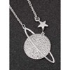 equilibrium Celestial Pave Planet White Gold Plated Necklace