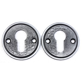 UHRIG 2 x Rosette for PZ Lock – Forged from Steel – for Profile Cylinder/PZ Cylinder/Door Lock – Lock Rosette for Front Doors – Set of 2