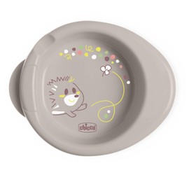 Chicco Warmy Baby and Toddler Plate for Hot Food, Thermal Children's Plate Set with Hot Water Container, Weaning Plate with Non-Slip Base and Ergonomic Design, 0% BPA, 6+ M, Grey