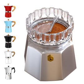 DITOSH Moka Pot Dosing Funnel Transparent Mocha Dispenser Precise Volume Control Perfect Extraction Ratio for 3 Cup Aluminum Espresso Stovetop Coffeemaker-M65mm