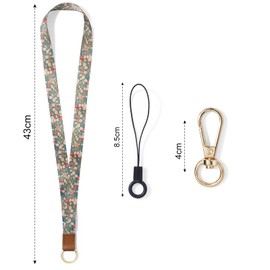 Vicloon Vicloon Schlüsselband, Schlüsselband Lanyard für Schlüssel, mit 2 Zubehör, Zweiseitiger Druck in Voller, Halsriemen Schlüsselbund für Schlüssel, ID Badge Card Holder, Ausweishülle(Blumen)