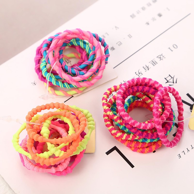 Pack of 100 Colourful Elastic Hair Bobbles Girls Set, Small