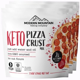 Keto Pizza Crust - Low Carb and Keto Friendly - Only 2g Net Carbs - Incredible Taste and Texture - Zero Sugar - Just Add Water and Oil - Keto Has Never Been So Easy - Keto Food - No Almond Flour - Non-GMO Sourced (7.6oz Mix) (3-Pack)