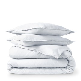 Bare Home Flannel Duvet Cover - King/California King - 100% Cotton, Velvety Soft Heavyweight Premium Flannel, Double Brushed - Includes Sham Pillow Covers (King/Cal King, Pearl white)