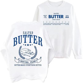 HeMuoMiu Salted Butter Sweatshirt, Stick of Butter Shirt, Funny Salted Butter Sweatshirt, XX-Large, Khika