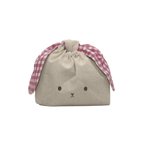 Bunny Ear Handle Lunch Bag, Tie Type, Azuma Bag, Embroidery,