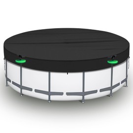 RICHIE 24FT Pool Cover, Round Solar Cover for Above Ground Pool, Heavy Duty 420D Oxford Waterproof Cover, Perfect to Keep Swimming Pool Clean