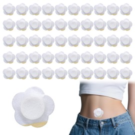 50Pcs Castor Oil Pack Wrap Belly Button White Patches Blank Plasters Spunlace Cloth Ventilate Kit (Oil Not Included)