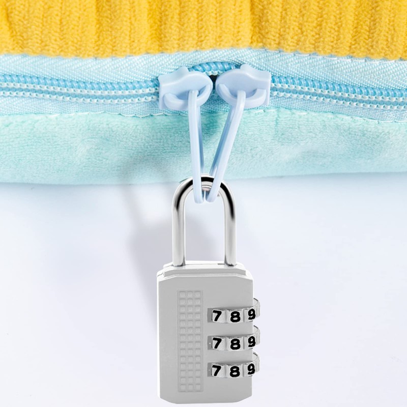 3PCS 3 Digit Combination Padlock Keyless Digit Security Padlocks Resettable