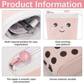 Xrten Pencil Case, 2-in-1 Telescopic Pencil Case Zip Pencil Case Girls Stand Pencil Holder for Students Teenagers