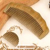 Wooden Comb for Women, Handmade Natural Green Sandalwood Fine Tooth