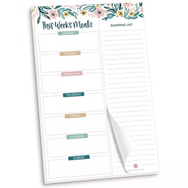bloomdailyplanners bloom daily planners Planning Pad 6x9 Meal Pad with Magnets Garden Blooms