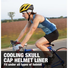 MELASA Cooling Skull Caps Helmet Liner, Lightweight Mesh Under Helmet Cycling Motorcycle Hard Hat Sweat Liner for Men Women (Blue)