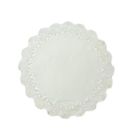 Traditional Floral Embroidered with Cutwork Design Round Placemat 18" Round (Cream)