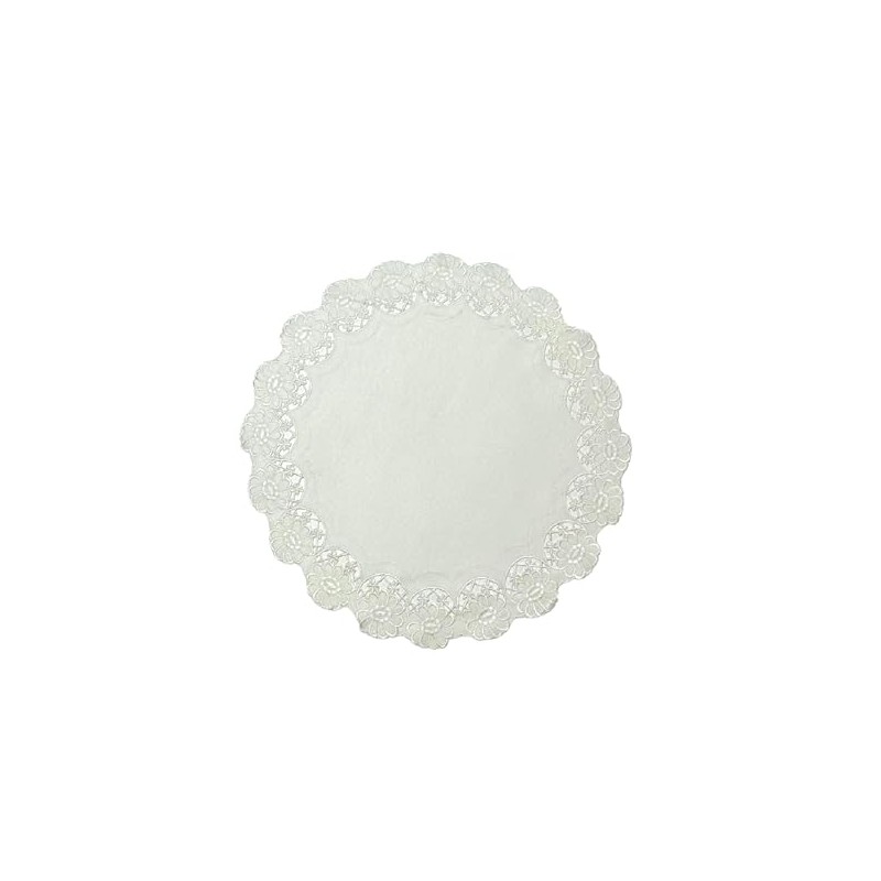 Traditional Floral Embroidered with Cutwork Design Round Placemat 18" Round