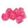 7PCS Polyhedral Dice Clear Numbers Pointed Edges Resin Dice Set