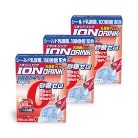 Fine Sports Drink, Ion Drink with Lactic Acid Bacteria, Yogurt Flavor, 10 Billion of Lactic Acid Bacteria, Zero Sugar, Zero Fat, Made in Japan, 20 Packets x 3