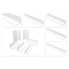 HEXIM Angle Profiles Isosceles White PVC Plastic Angle Selection Dimensions and Thickness (HJ 333, 20 x 20 mm) Plastic Angle Strips Window Profiles