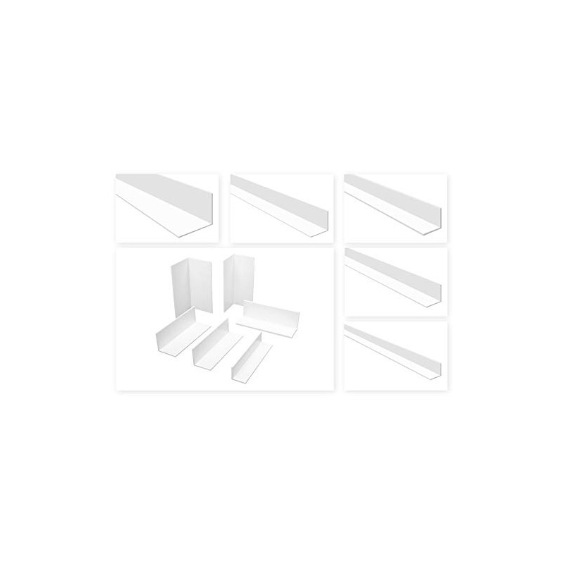 HEXIM Angle Profiles Isosceles White PVC Plastic Angle Selection Dimensions