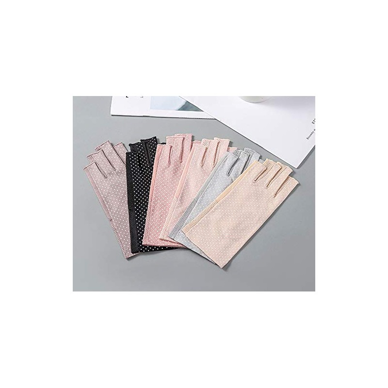 Euyqs Fingerless Gloves, Women's Gloves, Summer, Sunscreen, Smartphone Compatible, Cotton,