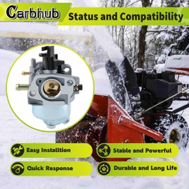 Carbhub 38744 Carburetor for Toro Power Clear 621 721 Snowblower 38741 38742 38743 38744 38751 Models 127-9008 (38744)