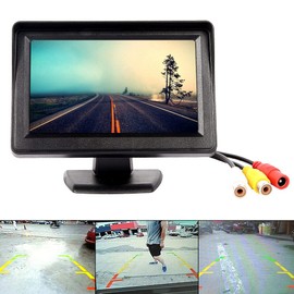 Baceyong Car Rear View Camera Screen Rear View Monitor Screen 12-24V 4.3 inch HD Digital Color TFT LCD Monitor for Car Bus Truck Trailer