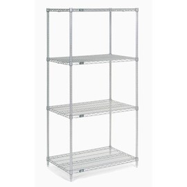 Nexel - 24" x 24" x 63", 5 Tier, NSF Listed Adjustable Wire Shelving, Unit Commercial Storage Rack, Chrome, Leveling feet