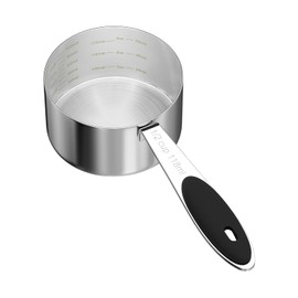 LEIFENY 1PCS 1/2CUP(118ml) Dog Cat Food Scoop, Stainless Steel Measuring Cup, Metal Pet Scooper with Inner Precision Scale Measurement