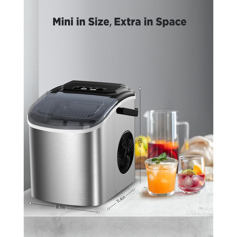 Ice Maker Countertop, Portable Ice Machine Ready in 6 Minutes