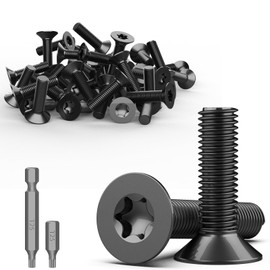 TXXATX Countersunk Screws Torx M5 x 25 mm, Pack of 30 Screws Black Stainless Steel A2 V2A Machine Screws Flat Head Screws Full Thread Furniture Screws Countersunk Screws with T40 Torx Bit for Home