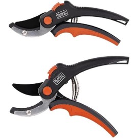 BLACK+DECKER Garden Shears - Cutting Capacity 14 Diameter - Hardened Steel Blade - Soft Grip Handle - 20 x 6 x 1.6 cm - Flower Shears - Garden Shears - Hedge Shears