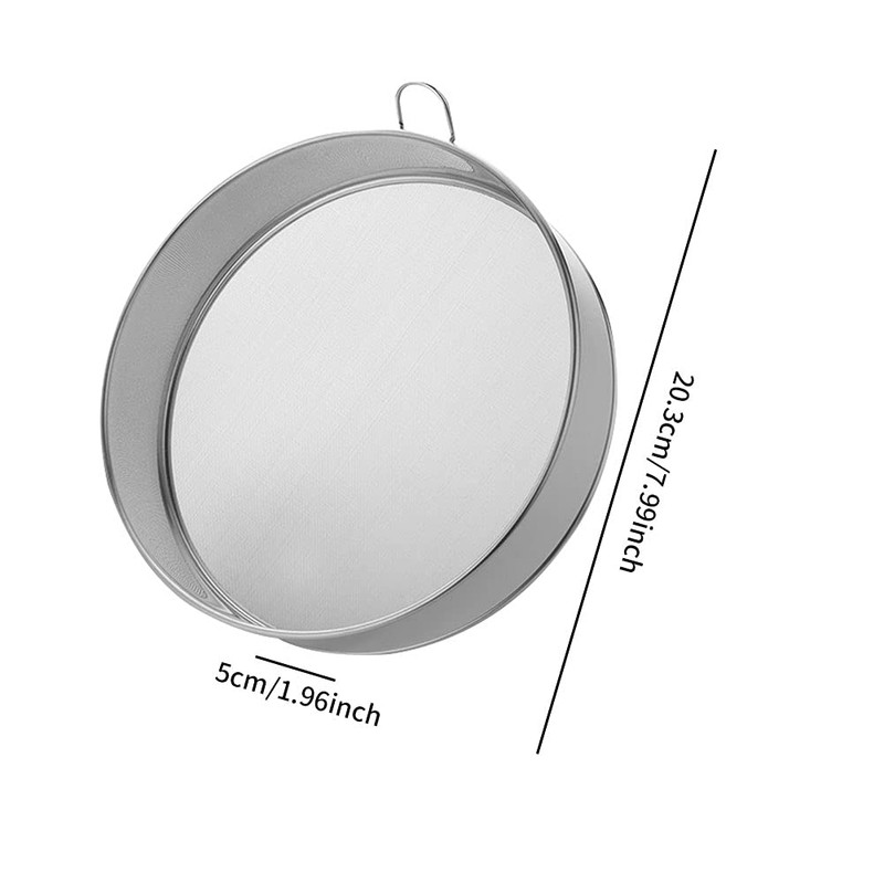 DASNTERED Flour Sieve, Sieve Fine Mesh Kitchen Home Stainless Steel