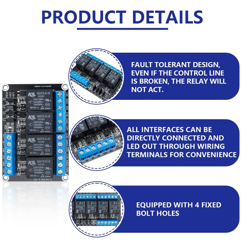 Innfeeltech 2pcs DC 5V Relay Module 4 Channel Relay with