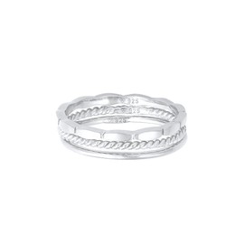 Elli Women's Ring Stacking Trio Basic Minimal Timeless Blogger in 925 Sterling Silver, Sterling Silver, None