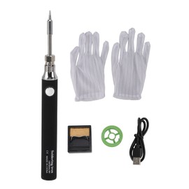 Soldering Iron Kit Cordless Electronic Welding Pen USB Rechargeable Adjustable Temperature Fast Heating Welding Tool for Wire DIY Black