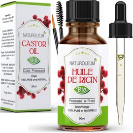 Organic Castor Oil Cold Pressed Pure and Natural Care for Hair, Eyelashes, Nails, Skin, Beard (50 ml)
