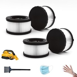 4 Pack DC5151H HEPA Filter Replacement Compatible with DEWALT DC515, DCV517, DCV517B Wet/Dry Vacuum, Washable & Reusable